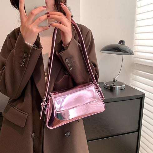 Evening Bag Purse Y2K Sliver Gold Clutch Shoulder Handbag Party Metallic Purse...