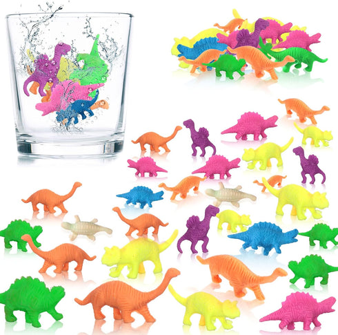 Zhanmai 48 Pieces Water Growing Dinosaurs Party Favors Expandable Dinosaurs Toy Water Animals Toys Aquatic Dinosaur Toy Set Colorful Expanding Din...