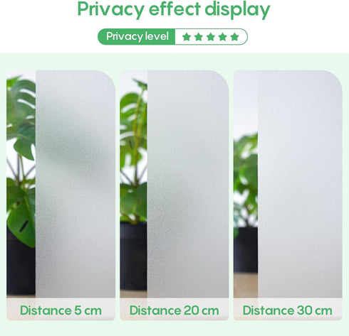 Coavas Window Privacy Film Frosted Glass Window Clings Heat Blocking Frosting Film Decorative Bathroom Door Window Coverings Day and Night Privacy...