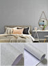Fabric Peel and Stick Wallpaper Gray Faux Grasscloth Wallpaper Self-Adhesive Linen Wallpaper 17.8” x 197” Removable Wallpaper Embossed Textured Co...