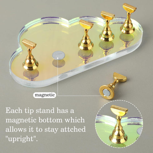 Prasacco Nail Stand for Painting Nails, Acrylic Nail Stand for Press On Cloud -shaped Nail Holder for Painting Magnetic Nail Display Stand with 20...