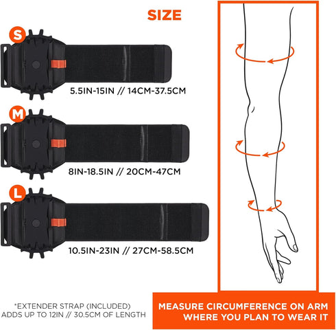 Ergodyne Squids 5545 Armband, Wristband Scanner Mount, Adjustable to Fit Phones, Scanners, Mobile Computers, PDA...