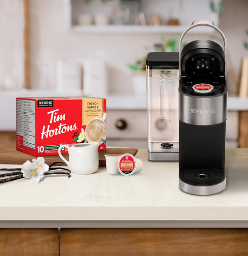 Tim Hortons French Vanilla Cappuccino Flavoured Coffee, Single Serve Keurig K-Cup Pods, 10 Count...