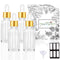 PrettyCare Eye Dropper Bottles 2 oz 4 Pack (Glass Bottles 60ml with Golden Caps, 12 Labels, Funnel & Measured Pipettes) Empty Tincture Bottles for...