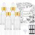 PrettyCare Eye Dropper Bottles 2 oz 4 Pack (Glass Bottles 60ml with Golden Caps, 12 Labels, Funnel & Measured Pipettes) Empty Tincture Bottles for...