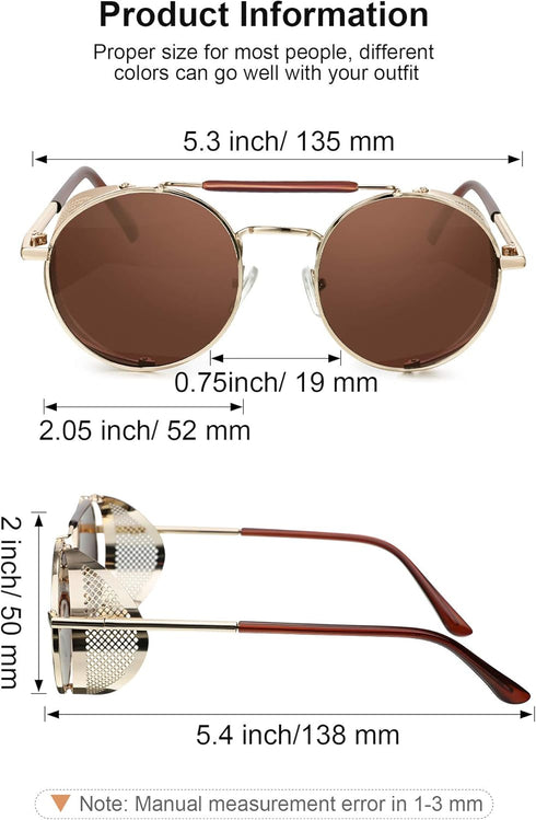 4 Pairs Steampunk Sunglasses Retro Gothic Sunglasses Unisex Vintage Glasses...