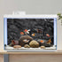 AWERT 30x18 inches Stone Aquarium Background Black Rock Fish Tank Background Rocky Terrarium Background Vinyl...