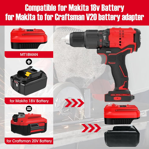 Adapter for Craftsman V20 Cordless Tools, for Makita 18V Li-ion Battery Convert to for Craftsman New 20V Power Tool (Adapter Only)...