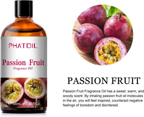 3.38FL.OZ Passion Fruit Fragrance Oils for Aromatherapy, Essential Oils for Diffusers for Home, Perfect for Diffuser, Yoga, Skin Care, DIY Candle ...