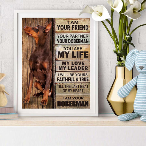 UPABLUNSO 5D Diamond Art I Am Your Friend I Am Your Doberman Diamond Painting Kits for Adults Paint by Number for Home Recreation and Wall Decorat...