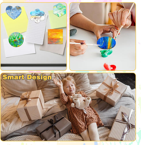 18Pcs Magnetic Canvas Boards for Painting, Mini Canvas Painting Supplies Magnetic Small Canvases for Painting Tools, Suitable for Refrigerator Dec...