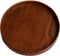 Solid Wood Serving Tray, Round Non-Slip Tea Coffee Snack Plate Food Meals Serving Tray with Raised Edges for Home Kitchen Restaurant (9.5inch, Bro...
