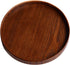 Solid Wood Serving Tray, Round Non-Slip Tea Coffee Snack Plate Food Meals Serving Tray with Raised Edges for Home Kitchen Restaurant (9.5inch, Bro...