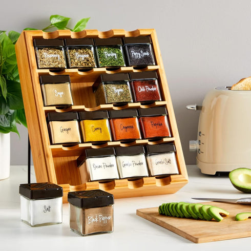 Talented Kitchen 272 Spice Labels Stickers, Clear Spice Jar Labels Preprinted for Seasoning Herbs Kitchen Spice Rack Organization, Water Resistant...