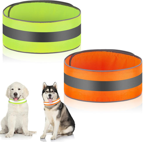 2 Pcs Reflective Dog Collar High Visibility Adjustable Pet Collars with Quick Release Fastener Comfortable Dog Walking Accessories for Small Mediu...