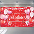 Sumind Happy Valentine‘s Day Banner 73''x43'' Heart Photography Backdrop Large Valentines Day Background Party Decorations Photo Booth Prop(Red Ba...
