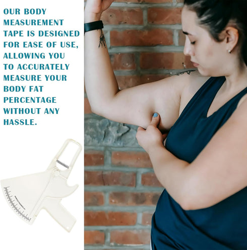Body Fat Calipers, Professional Dual Spring Calipers, Body Fat Tape Measure Tool for Body Fitness Measurement (Whtie)...