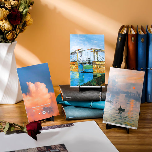 Bucherry 20 Pcs Triangle Acrylic Easel Stands for Display Mini Picture Frame Stand Plate Holders Photo Holder Stand for Picture Card Weddings Home...