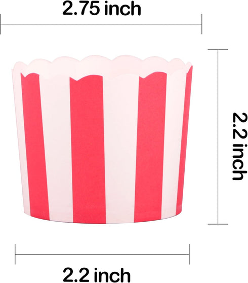 Webake 50pcs Full Size 6oz Paper Baking Cups Red Cupcake Liners Paper Snack Cups for Popcorn Cupcake Muffin Case Cupcake Bath Bomb, for Movie Part...