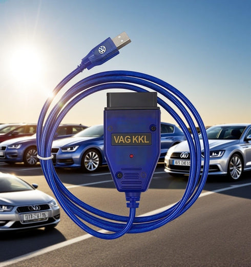 OBD2 Diagnostic Cable for VW, Audi, Skoda and Seat, Car ECU Scanner USB Cable Compatible for VAG KKL 409. (Blue)...