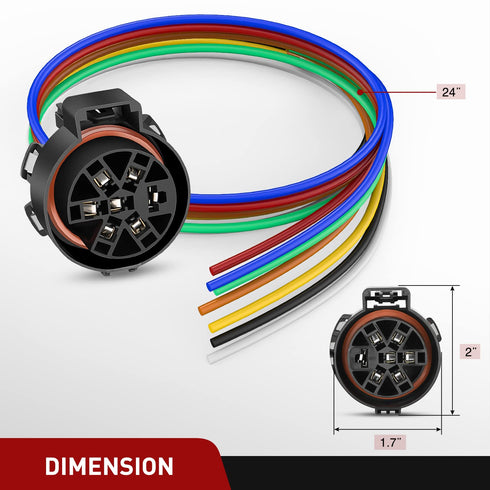 Nilight USCAR 7 Pin Trailer Wiring Harness Replacement Multi-Tow 7 Way Harness Connector 24 Inch Factory Tow Package Trailer Truck Plug Connector ...