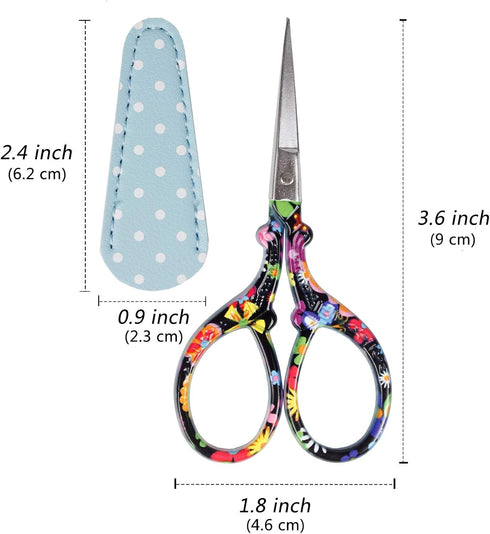 Sewing scissors sharp Embroidery Crafting Threading Scissors with Leather Scissors Cover for Needlework Craft Art Work Manual Handicraft DIY Tool...