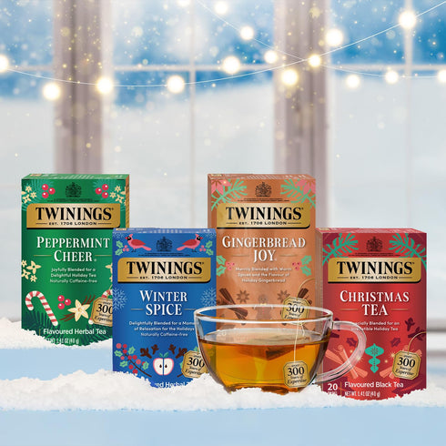 Twinings Gingerbread Joy Holiday Tea, Black Tea Naturally Flavored with Cinnamon and Ginger, Tea Bags Individually Wrapped, 20 Count Ea (Pack of 2...