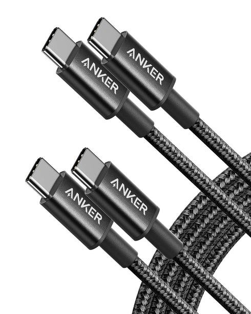 Anker USB C to USB C Cable, New Nylon USB C Charger Cable (6ft, 2Pack), Type C 60W(3A) for iPhone 15/15 Pro/15 Plus/15 Pro Max, iPad Mini 6/ Pro 2...
