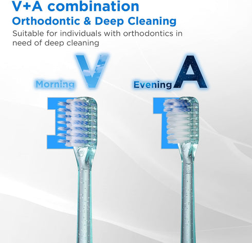 V+A Shaped Orthodontic Toothbrush for Braces, with 6 Interdental Brushes, Soft Bristles, 6 Count...