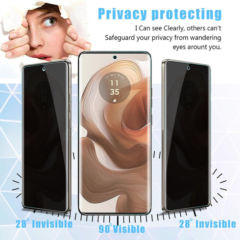 [2 Pack for Motorola Edge (2024) Privacy Screen Protector, Anti-Spy Flexible TPU Film Privacy Screen Protector Case Friendly Anti-Scratch Bubble F...
