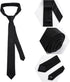 Yolev Black Tie Men's Ties Solid Uniform Pre-tied Adjustable Neck Strap Tie for Wedding Graduation School Uniforms...