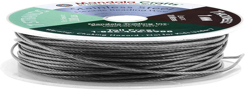Mandala Crafts 7 Strand Stainless Steel Tiger Tail Beading Wire - 32 FT 18 Gauge Silver Jewelry Making Wire...