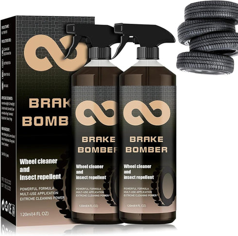 2 Pack Brake Bomber Wheel Cleaner, Non-Acid Wheel Cleaner, Perfect for Cleaning Wheels and Tires, Rim Cleaner & Brake Dust Remover, Safe on Alloy,...