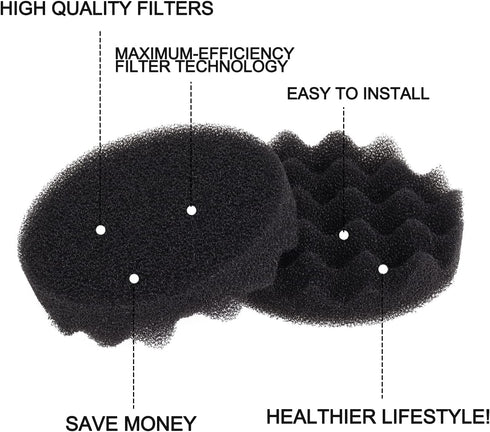 Swess FX6 Carbon Filter Pads Compatible with Fluval FX4/ FX5,8 Pack Canister Filter Pads Foam Filter Pads Replacement, Aquarium Filter Accessories...
