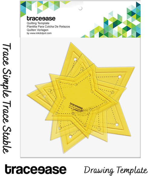 Traceease 5,Point Star Quilting Template Stencils Set of 3-3"/4"/5" inches DIY Sewing Quilt Patchwork templates for Quilting-KB...