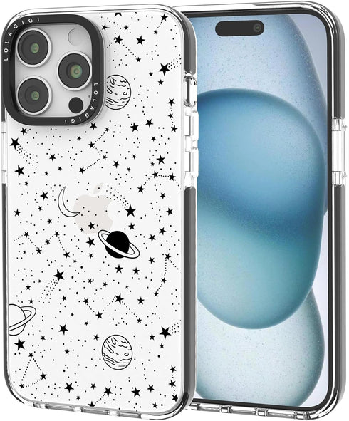 Case for iPhone 14 Plus, Cute Stars Cosmic Asteroid Moon Print Kawaii Design Girly Aesthetic Cartoon Pattern for Women Girls Teens Soft TPU Case,6...