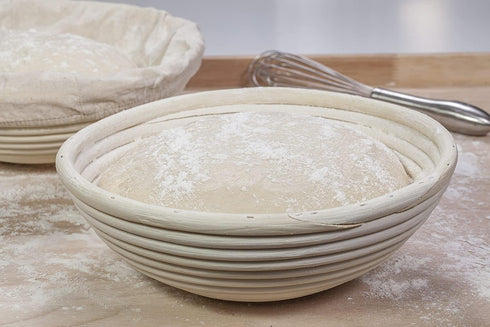 Saint Germain Bakery Premium Round Bread Banneton Basket with Liner - Perfect Brotform Proofing Basket for Making Beautiful Bread (8 inch)...