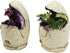Ebros Metallic Colorful Medieval Fantasy Egg Hatchling Baby Dragon Wyrmling Twins Figurines Set of 2 Equipped with LED Night Lights Dungeons and D...