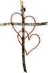 RELY+ Entwined Hearts Wall Cross Metal 13 X 9 Inch Entangled Heart Iron Wall Cross Love Heart Gift for Adult Living Room Decor Bedroom Wall Decora...