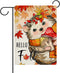 Hello Fall Hedgehog Decorative Garden Flag, Autumn Maple Leaves Mushroom Yard Outside Home Decorations, Seasonal Burlap Outdoor Small Decor Double...
