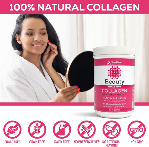 Beauty Collagen Peptides, Berry Hibiscus, 12 Oz...