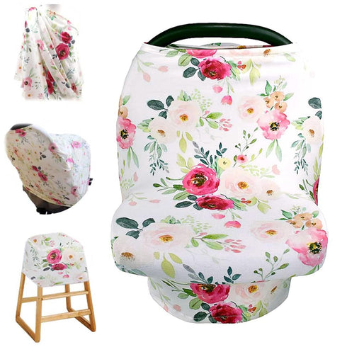 Stretchy Baby Car Seat Cover for Baby Boys and Girls, Multiuse - Nursing Breastfeeding Covers, Shopping Cart/High Chair/Stroller Covers, Infinity ...