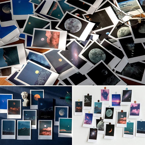 Landscape Nature Stickers Set (120 Pieces), Aesthetic Mountain Forest Sky Cloud Galaxy Space Moon Phase Sunset Natural Scenery Collage Pictures fo...