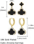 Lucky Clover Earrings Gold Dangle Hoop Earrings Black White Red Clover Earrings-Stud Jewelry Set for Women Trendy...