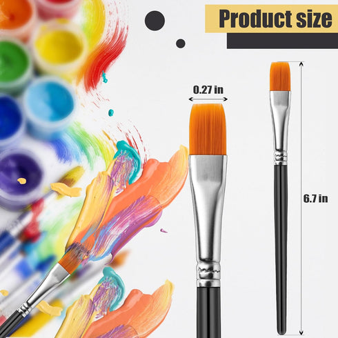YGAOHF 30 Pcs Kids Paint Brushes - Soft Bristle, Easy Clean, Short Flat, Preschool, Acrylic, Watercolor, Face, Detail...