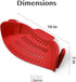 Kitchen Gizmo Snap N Strain Silicone Pot Strainer - Adjustable Clip-On Pasta Strainer for Pots, Pans, and Bowls - Large Red Kitchen Colander...