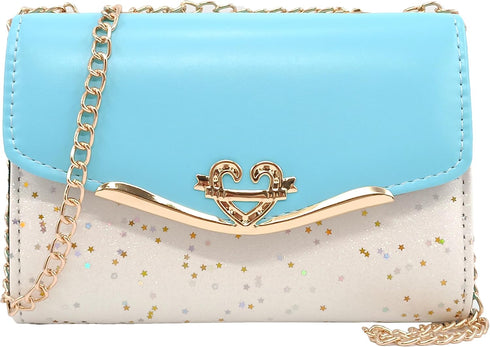 Glitter Shoulder Purses for Women with Golden Chain Women's Evening Handbags...