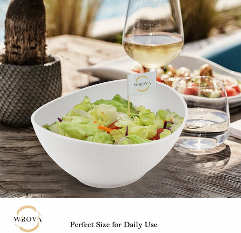 Wheat Straw Bowls Set of 2,Unbreakable Salad Bowls,Plastic Bowls Dishwasher & Microwave Bowls,Sturdy and Stackable Kitchen Bowls for Serving,Oatme...