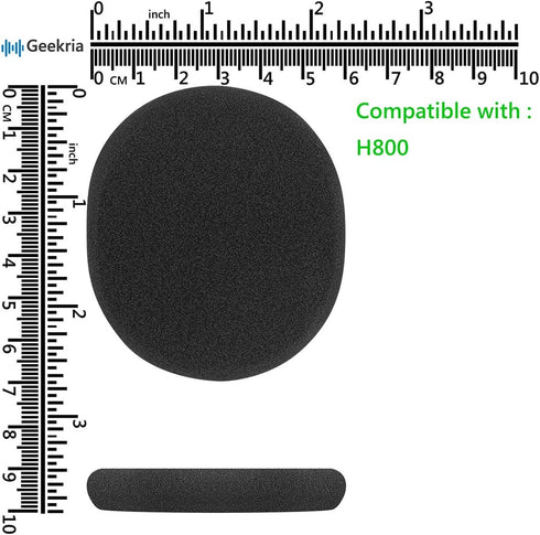 Geekria QuickFit Foam Replacement Ear Pads for Logitech H800 Headphones Ear Cushions, Headset Earpads, Ear Cups Cover Repair Parts (Black)...