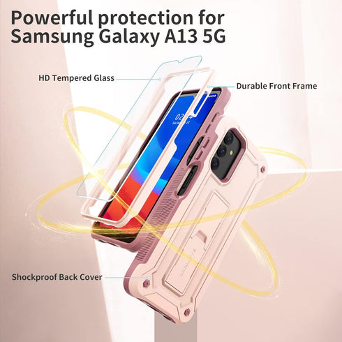 URBANITE for Samsung Galaxy A13 Case with Kickstand, Military Grade Shockproof Protection Cover with Screen Protector Compatible with Galaxy A13 6...